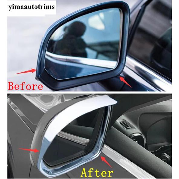 For VOLVO XC40 2018 - 2025 Car Rearview Mirror Rain Shade Eyebrow Eyelid Frame Cover Kit Trim ABS Chrome Accessories Exterior