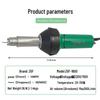 1600W High-Power Industrial Hot Air Gun for PVC/PE Plastic Welding and Waterproof Membranes