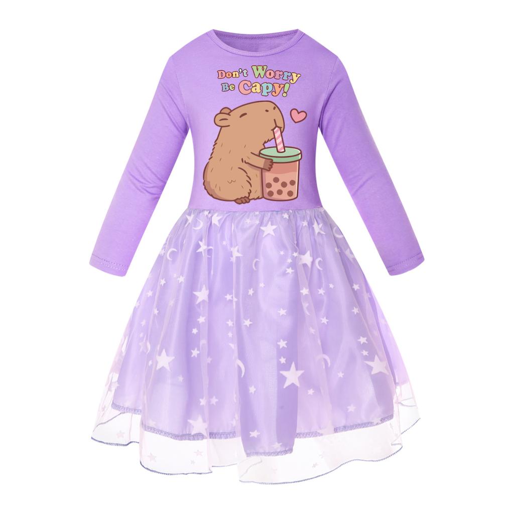 Copybara printed girls star rainbow lace dress 4294
