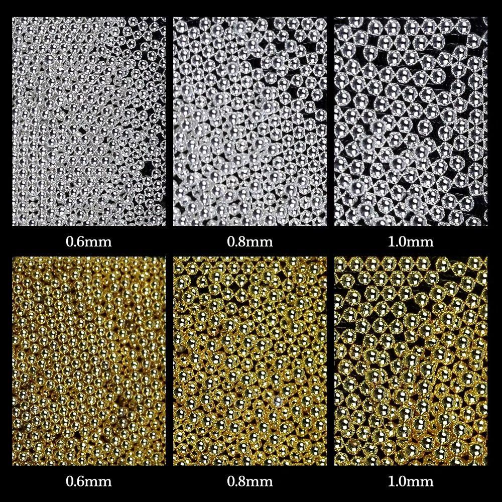 Gold Silver Caviar Beads Nail Art Decorations Mini Caviar Beads Nail Beads DIY Nail Art Jewelry