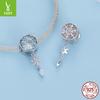 Winter Crystal Snowflake Beaded Diy Bracelet Large Hole Beaded Charm 925 Silver Bead Jewelry Accessories