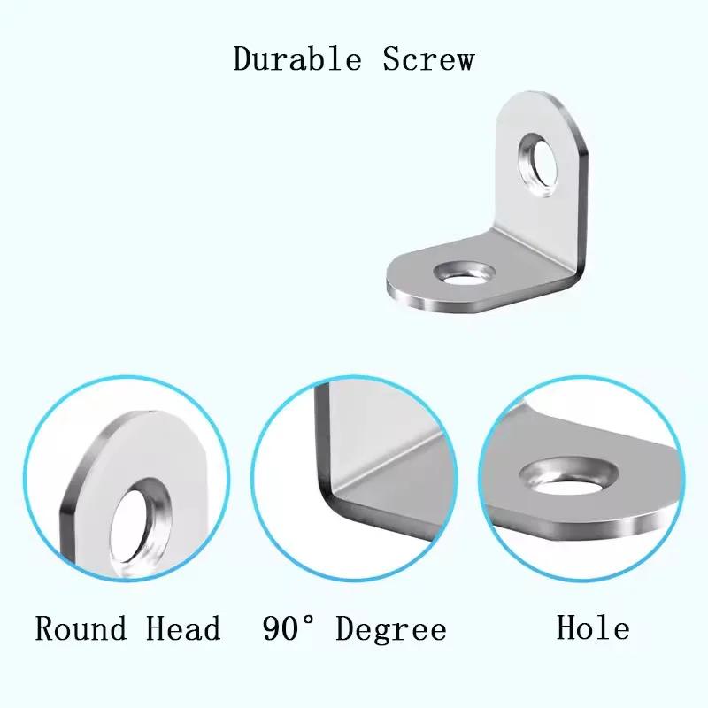 40pcs Stainless Steel L Brackets - Small Right Angle Corner Brace for Shelves, Wood Furniture ,Chair