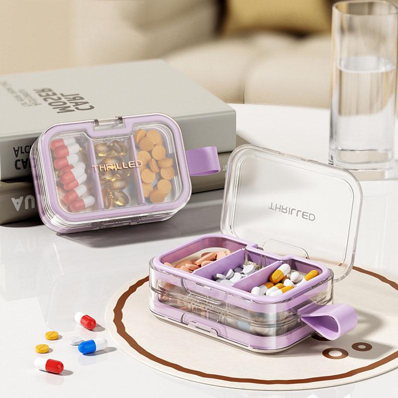 Multi-function Portable Pill Cutter and Splitter with Dual-division Pill Box
