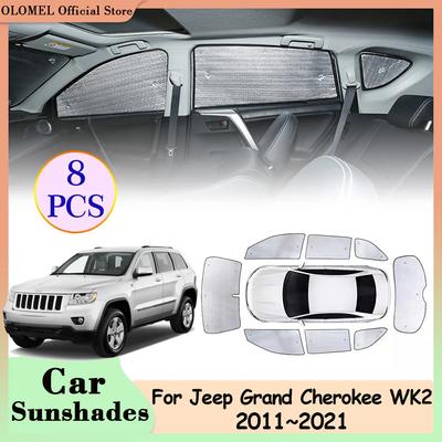 Osłony przeciwsłoneczne na całą powierzchnię do Jeepa Grand Cherokee WK2 2011~2024 Osłony na tylną szybę boczną samochodu Osłony anty-UV Akcesoria przeciwsłoneczne