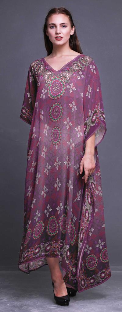 Phagun Floral Ethnic Womens Long Beach Kaftan Beachwear Bikini Coverup Maxi