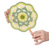 Yarn Hand Cranked Fan Handmade Decorative Craft Fan Crocheted Antique Style Fan  Women