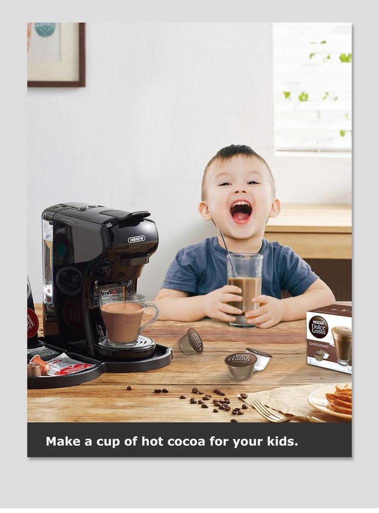 HiBREW H1A 220V Coffee machine espresso cold and hot extraction compatible multi-capsule small
