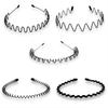 Unisex Black Elastic Non Slip Simple Metal Headbands For Men Women Wavy Hairband Spring Hair Hoop Hair Accessories