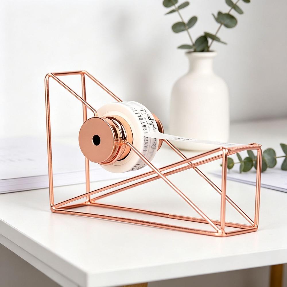 Metal Adhesive Roll Holder Hollow Design Metal Tape Dispenser Modern Tape Dispenser Home Use