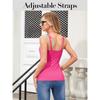 CHARMLEAKS Women's V Neck Tank Tops with Built In Bras Summer Scallop Trim Camisole Top Basic Undershirt