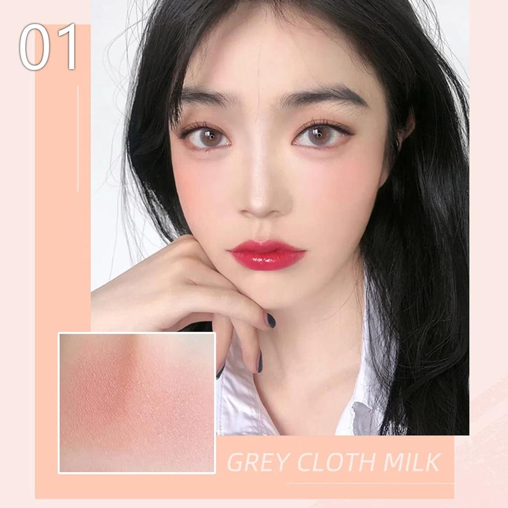 Fard de obraz 3 în 1, pudră de fard de obraz mat, fard de obraz pentru fard de obraz de lungă durată, rezistent la transpirație, fard de obraz non-gras, strălucire mat, luminează pielea aspect natural