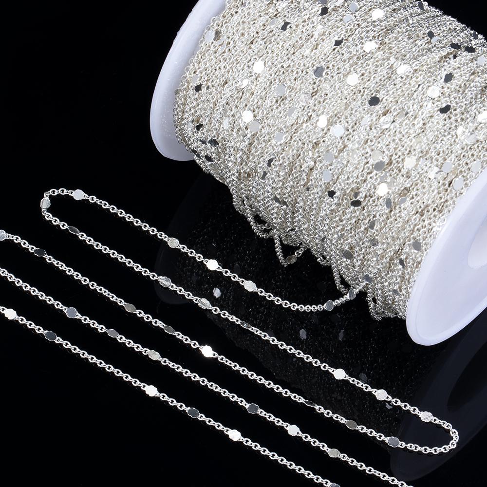10Meters 2Meters 1Meter Fashion Sequins Chain for Bracelets Necklaces Copper Chains Jewelry Making Components Craft DIY Findings