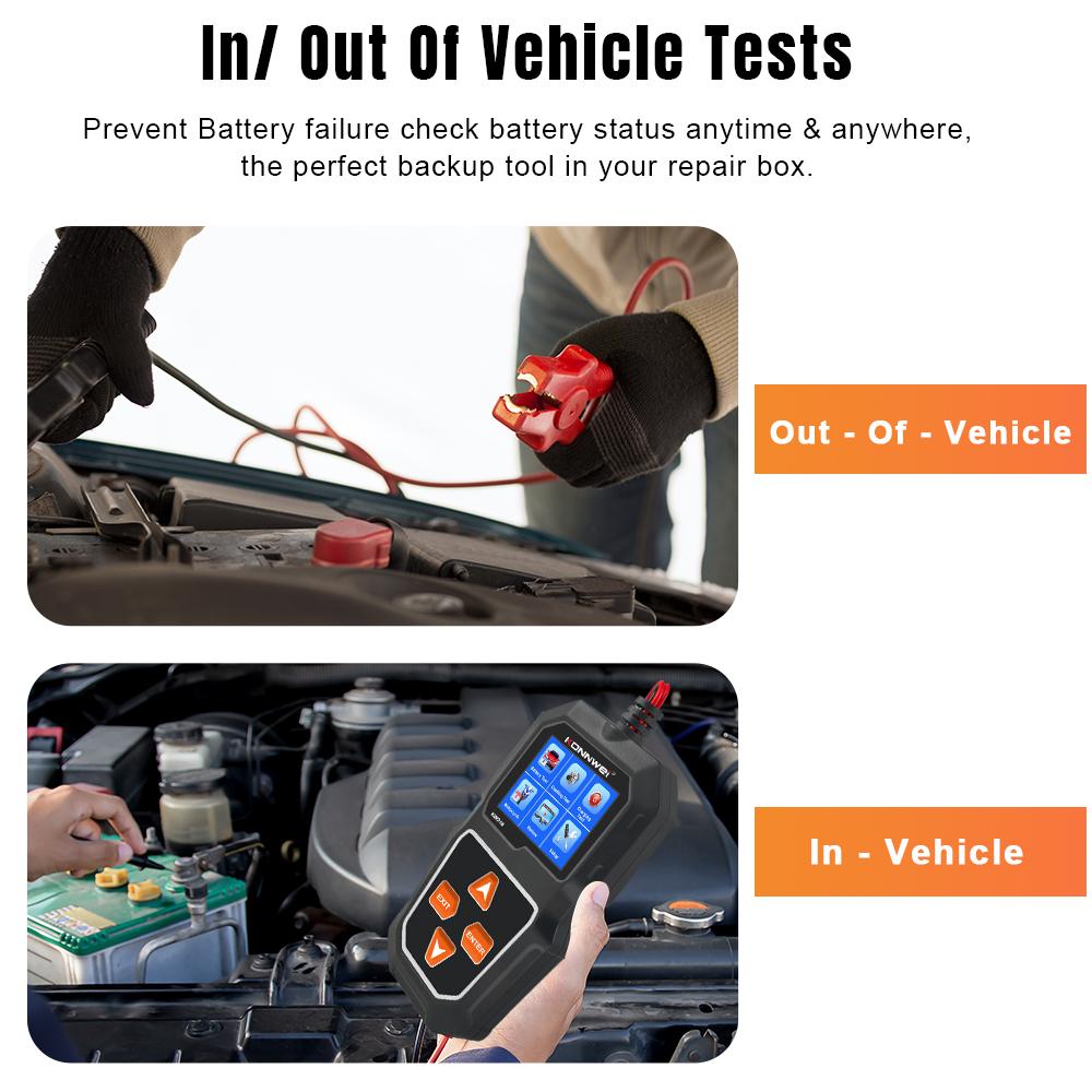 Car Battery Tester 12V 6V Motorcycle KONNWEI KW218 Cranking Test Charging Test Diagnostic Tool Support EFB AGM GEL Lead-acid Batteries