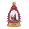 Christmas Snow Ball Lantern Lighted Santa And Christmas Tree Scene Glittering Water Snow Ball Decoration for Home Desktop Decor