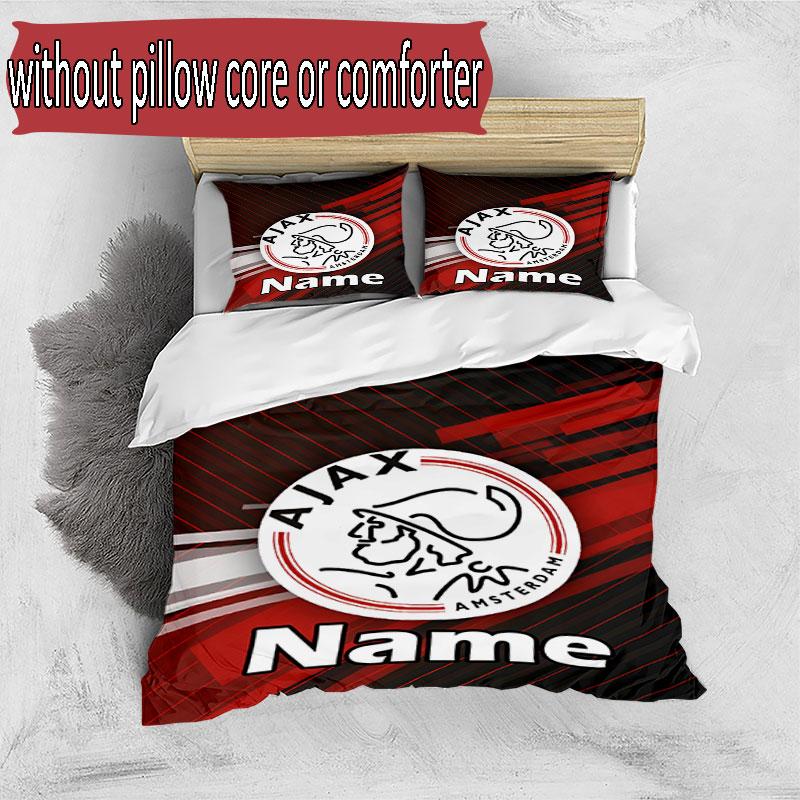 3-teiliges Bettbezug-Set (1 * Bettbezug + 2 * Kissenbezug, ohne Kern), Benutzerdefiniertes Namens-Ajax-Muster Bettwäsche-Set, Schlafzimmer-Dekoration Geschenk für Zuhause