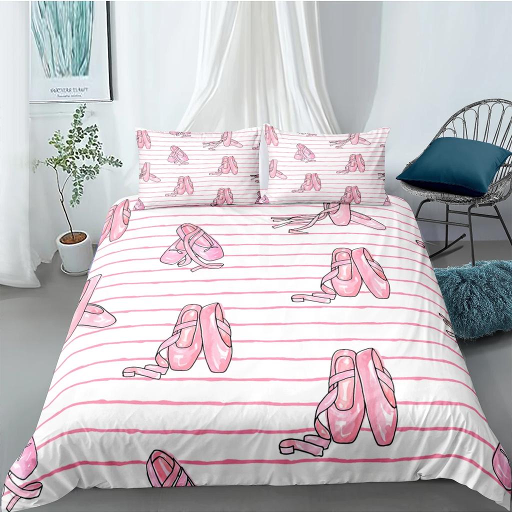 Capa de edredom para meninas dançando balé, lindas bailarinas, conjunto de cama para meninas 135, capa de edredom rosa, cama de solteiro, princesa, HomeTextiles