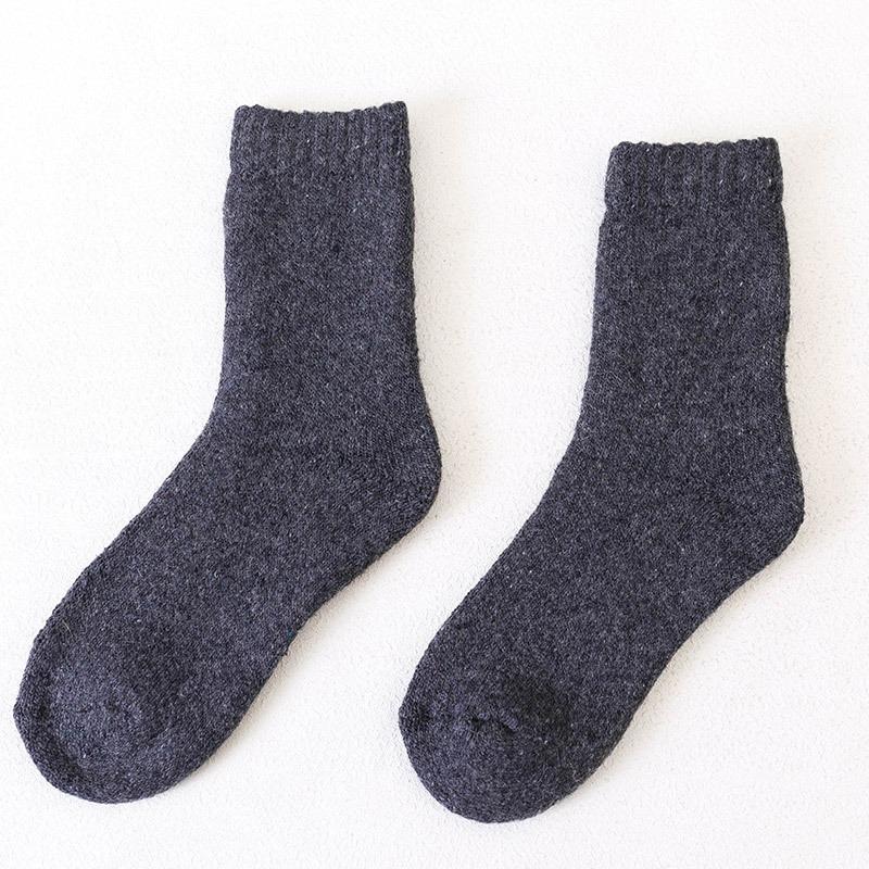 Women's Casual Thick Thermal Socks Pure Color Thickened Fleece Wool Sock