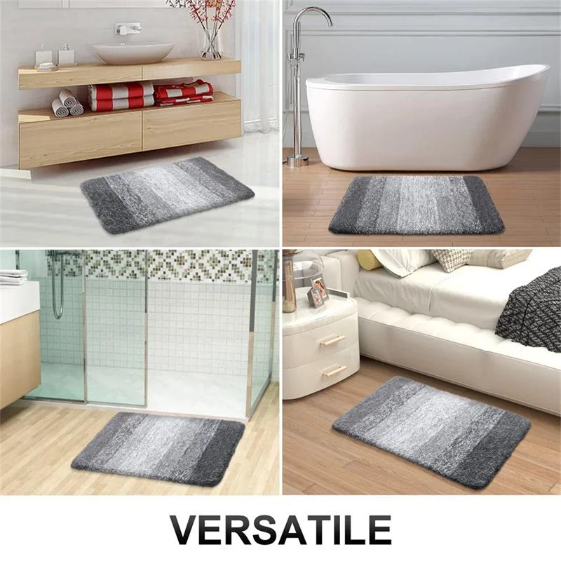 Gradient Stripes Imitation Cashmere Bathroom Floor Mats Anti-Slip Wear-Resistant Bathroom Mats Home Decoration