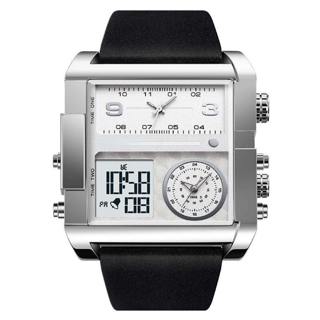 Fashion Trendy Cool Three-Hour Display Watch, Multi-Functional Green And Versatile Large Market Electronic Watch