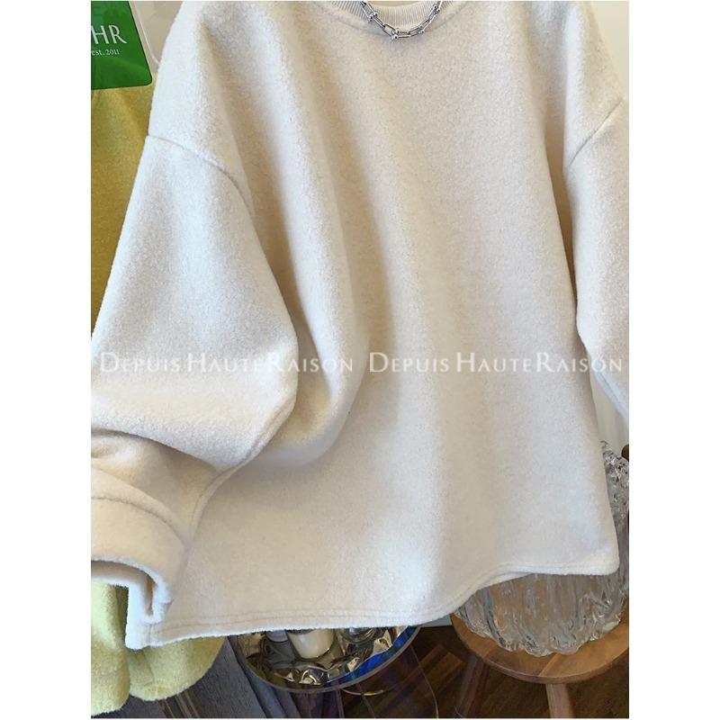 Lamb Wool Soft Velvet Sweatshirt Women's Autumn Winter Flesh-covering Top