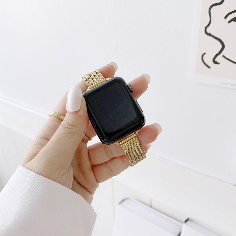 Řemínek Matel pro Apple Watch Band 7 41 mm 45 mm 49 mm Slim Milanese Loop Band pro ženy Řemínek pro iwatch 8 7 6 5 se 4 3 2 Náramek 38 mm 40 mm