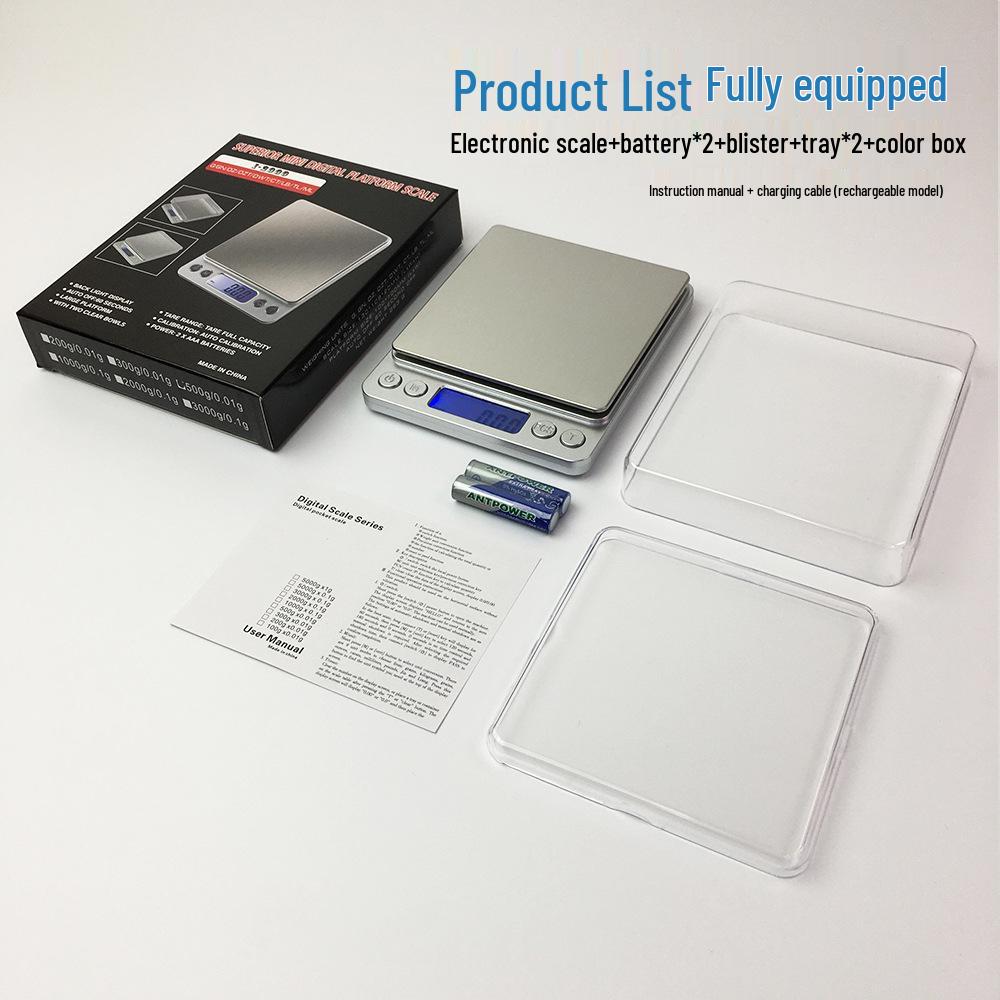 i2000 3kg Kitchen Scale with Double Trays, 0.01g Precision for Baking & Jewelry