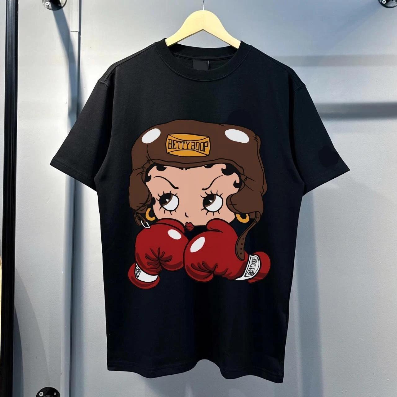 Betty Boop Boxing T-Shirt Cotton Vintage Style Graphic Tee Unisex S-5XL XL