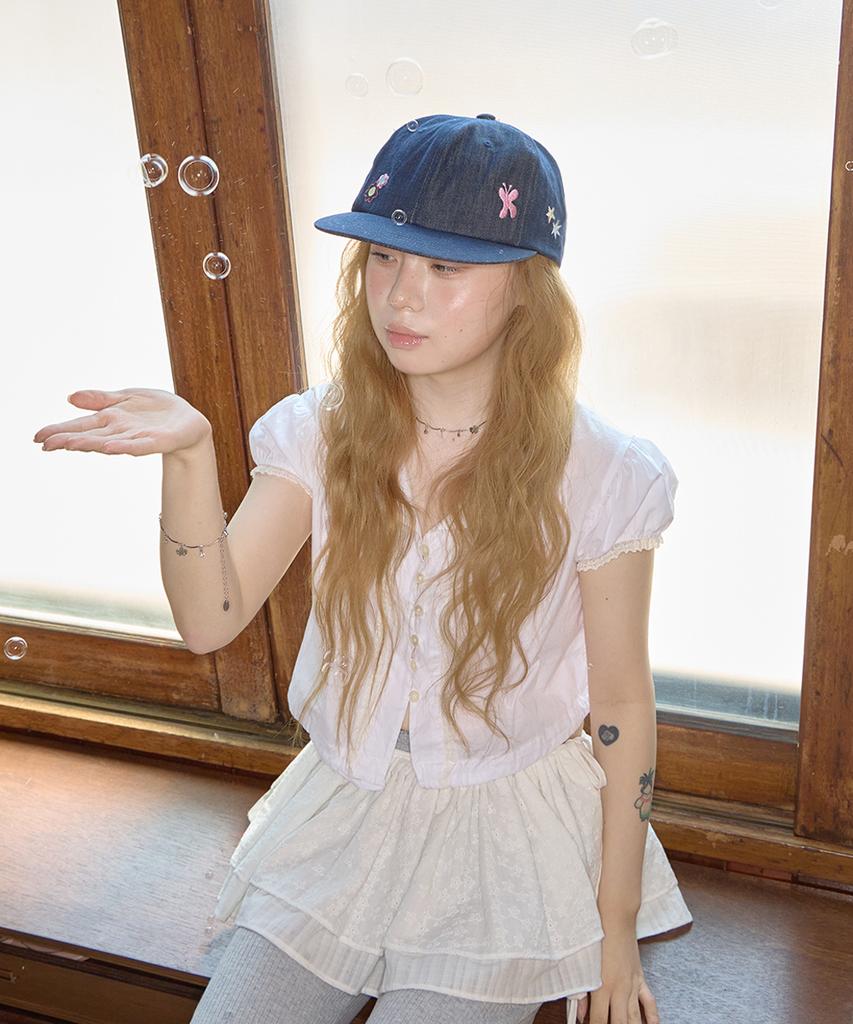 Kiibi Kitsch Washed Denim Cap Navy