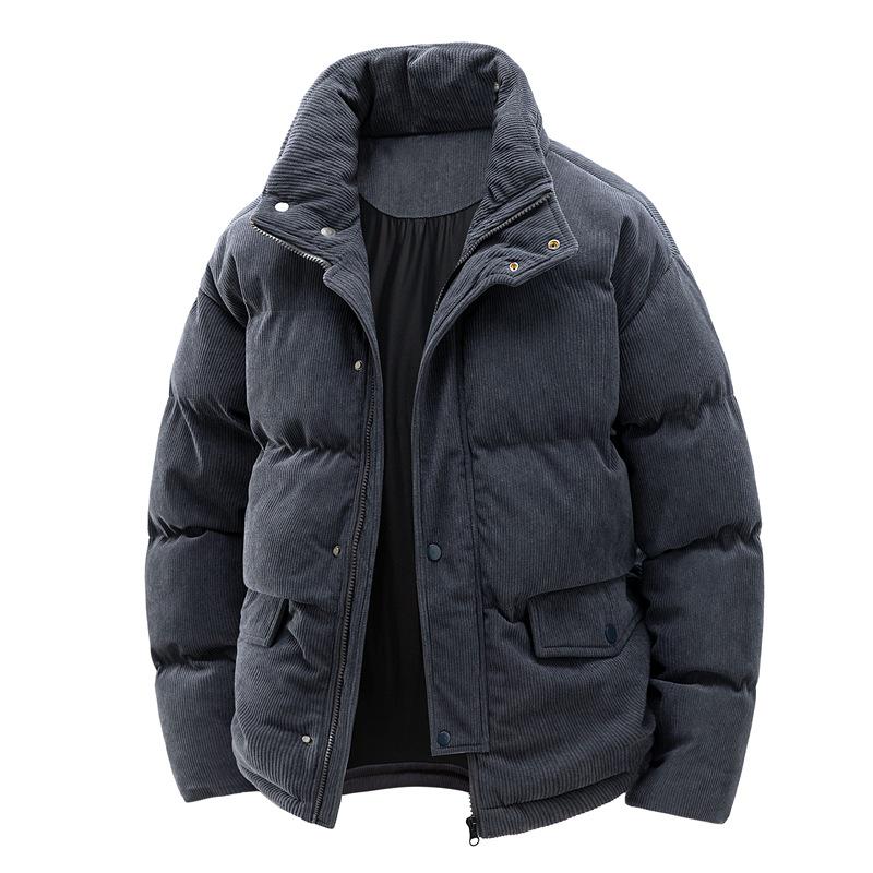 2025 Winter Trendy Hong Kong Style Stand Collar Puffer Jacket for Young Men