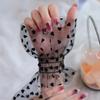 Elegant Lace Wrist Cuffs Heart Design Nails Photography Props Soft Fabric Comfortable Elastic Edges