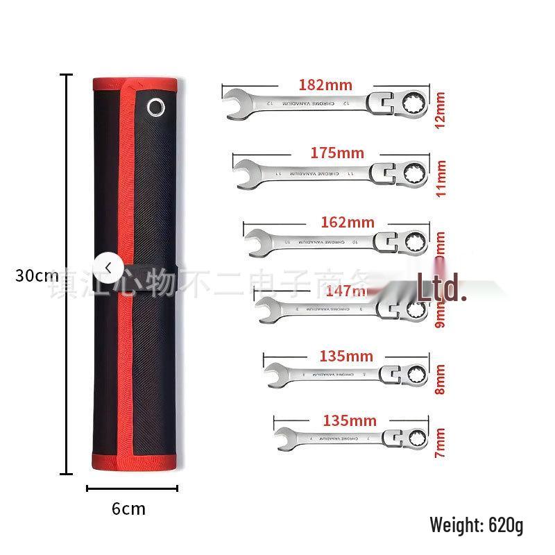 Heiß verkaufendes 6-teiliges Ratschenschlüssel-Set - Mehrgrößenverstellbare Doppelnutzungs-Autoreparaturwerkzeuge