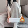 2026 Autumn/Winter Women's High-Waisted Herringbone Wide-Leg Pants with Plus Velvet and Slit, Slim Straight-Leg Design
