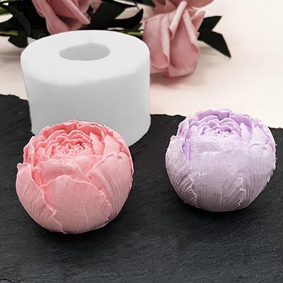 1 Silikonform - 3D Pfingstrose Design, Geeignet für Aromatherapie-Kerzen, Diffusersteine und handgemachte Seifenherstellung