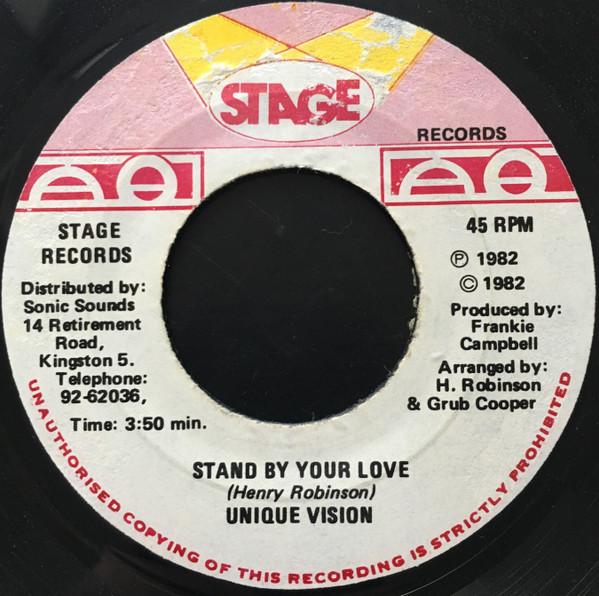 

7inch Record UNIQUE VISION Stand By Your Love NONE Stage Records 1982 Jamaica Reggae Ska Dub Used