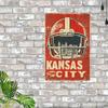 Vintage Kansas City Chiefs Football Helmet Metal Wall Art Sign 12x8 Inch Retro Home Decor Weatherproof Outdoor