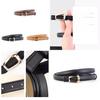 Womens Elegant Genuine Leather Waist Belt With Smooth Buckle For Casual Dresses Spring