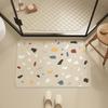 Hard diatom mud terrazzo bathroom absorbent floor mat Nordic bathroom non-slip bath floor mat light luxury