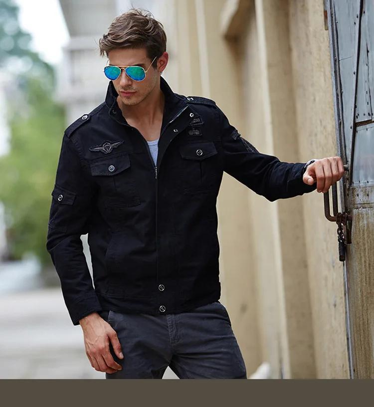 Muži Casual Cargo Bundy Muži Bunda Bomber Bunda Větrovka Bunda Kabát Muži Jarní Podzimní oblečení Tenká retro bunda Pánské