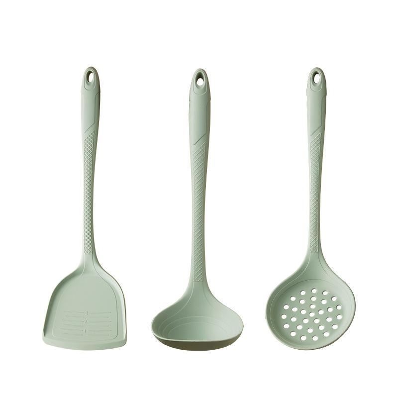Heat-Resistant Silicone Kitchen Utensil Set: Spatula, Stir Fry Spoon & Soup Ladle