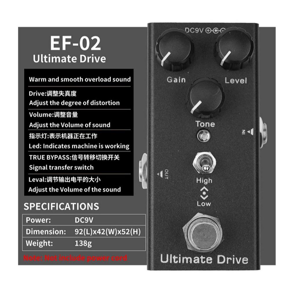Electric Guitar Vintage Overdrive Effector Single Block Effects 9V Small Guitar Pedal Musical Instrument Accessories