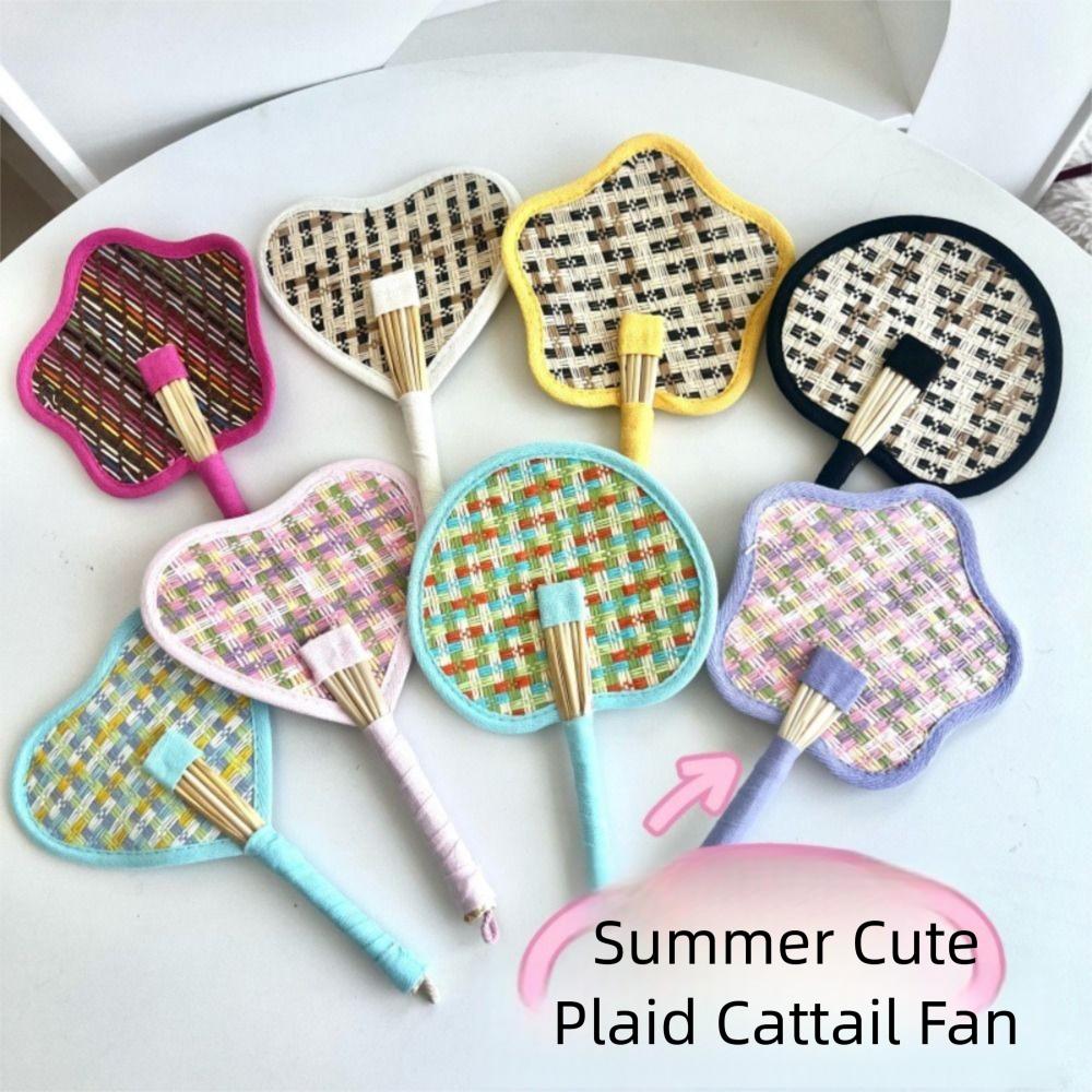 Colourful Weaving Fan Hand-cranked Craft Fan Portable Handheld Fan  Home Decor