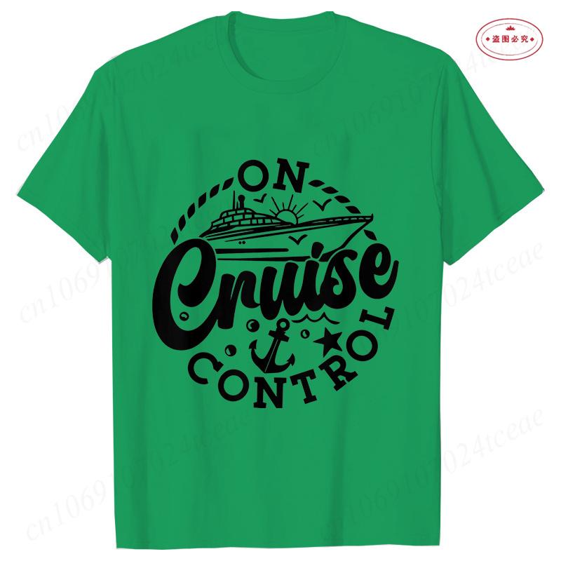 On Cruise Control Tshirts Summer Holiday Vacation Party Y2k Tops Family Matching Short Sleeve Tees Trip Travel Unisex Clothing