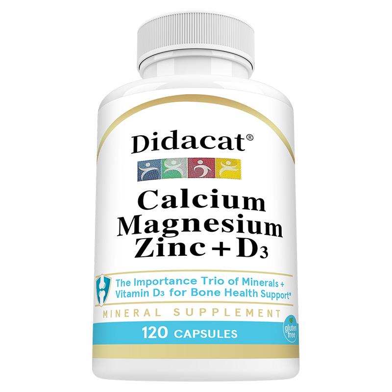 Gli integratori di calcio, magnesio, zinco e vitamina D3 sono benefici per la salute delle articolazioni, delle ossa e del sistema immunitario 120 capsule