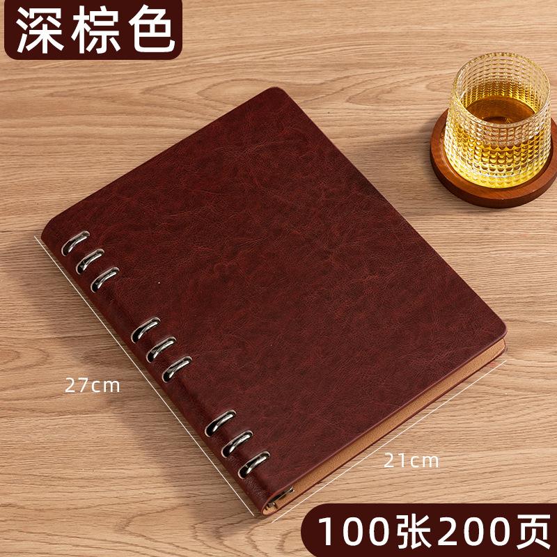 Manufacturer Custom A5/B5/A4 Loose-Leaf Refillable Business Promotional Writing Notebook with 100 Sheets and Custom Logo