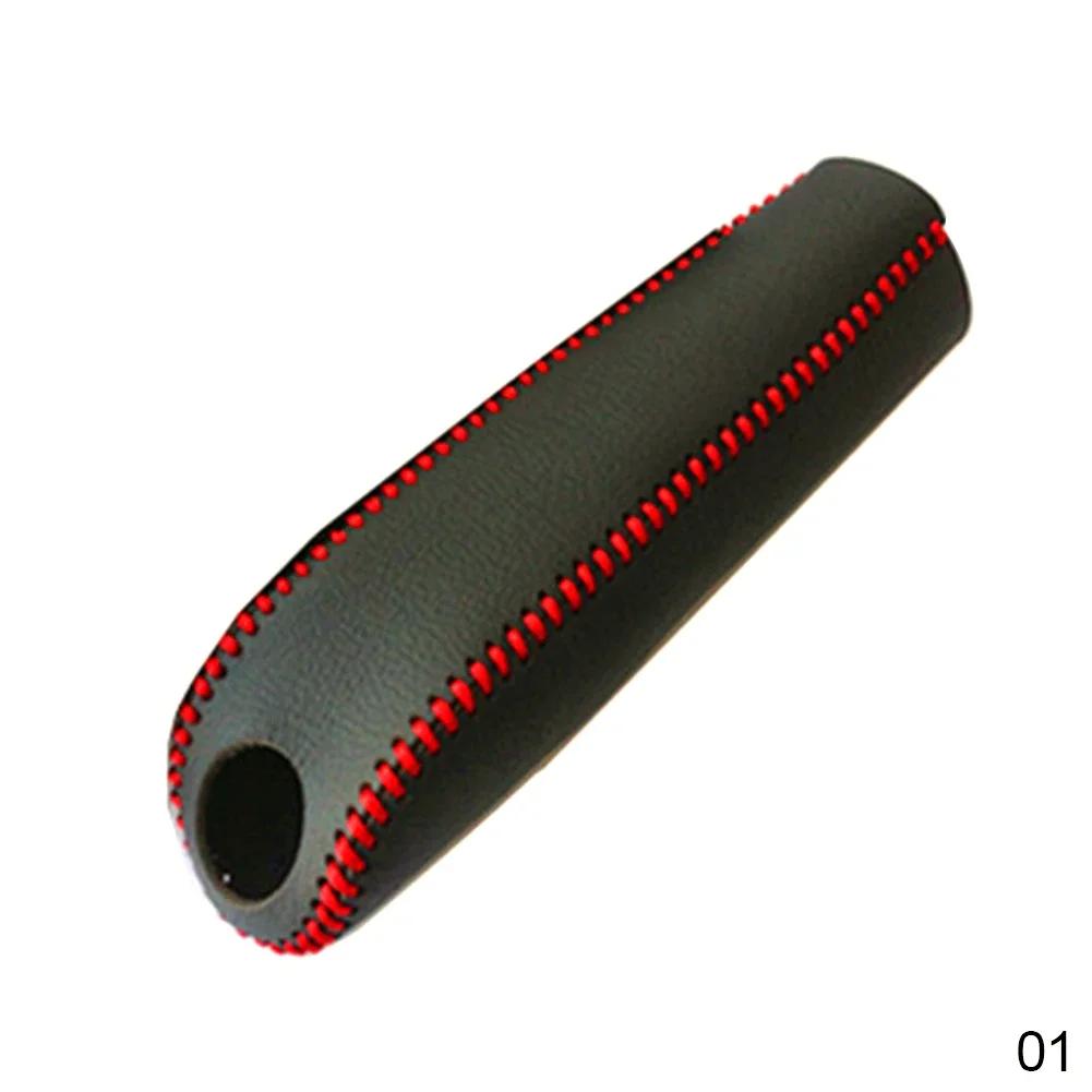Leather Gears Handbrake Cover Auto Interior Accessories for Kia K2 2011 2012 2013 2014 2015 2016 Handle Sleeve Car Accessories