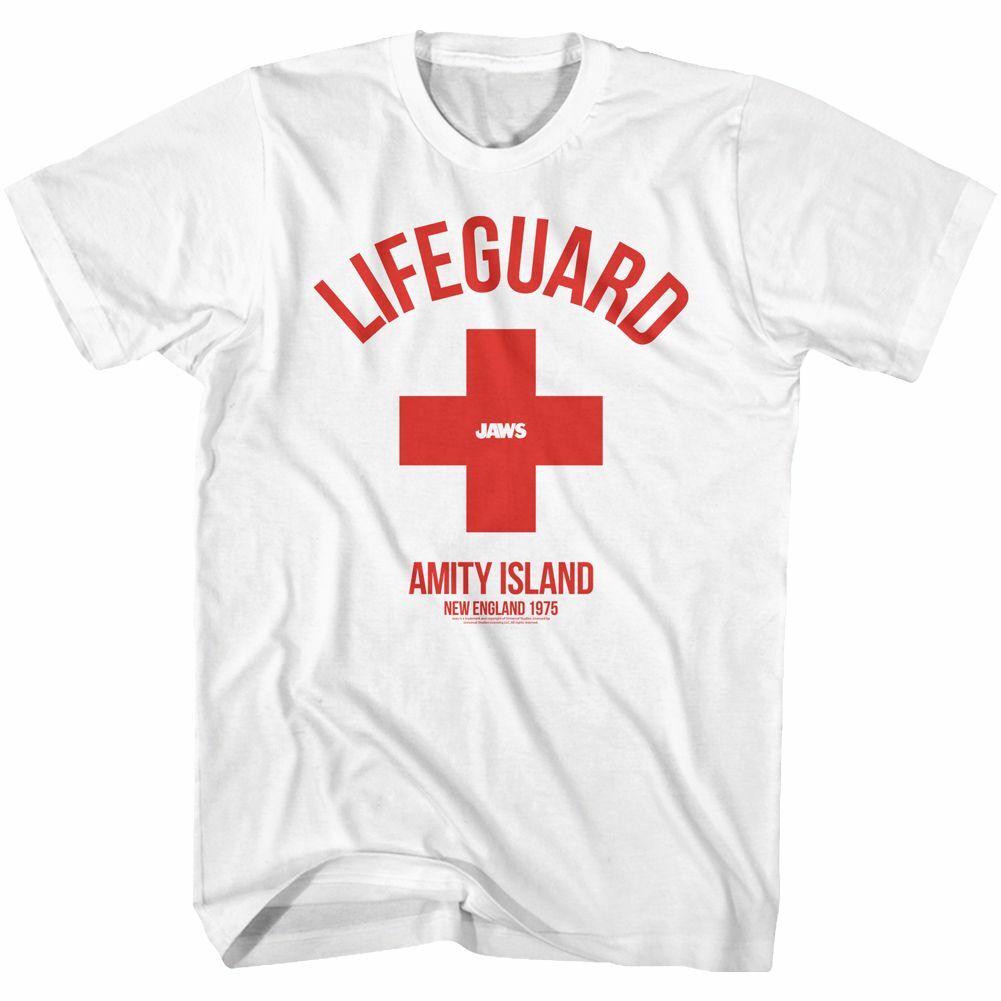 Jaws Life Guard White Adult T-Shirt Mens Womens Tees Top L