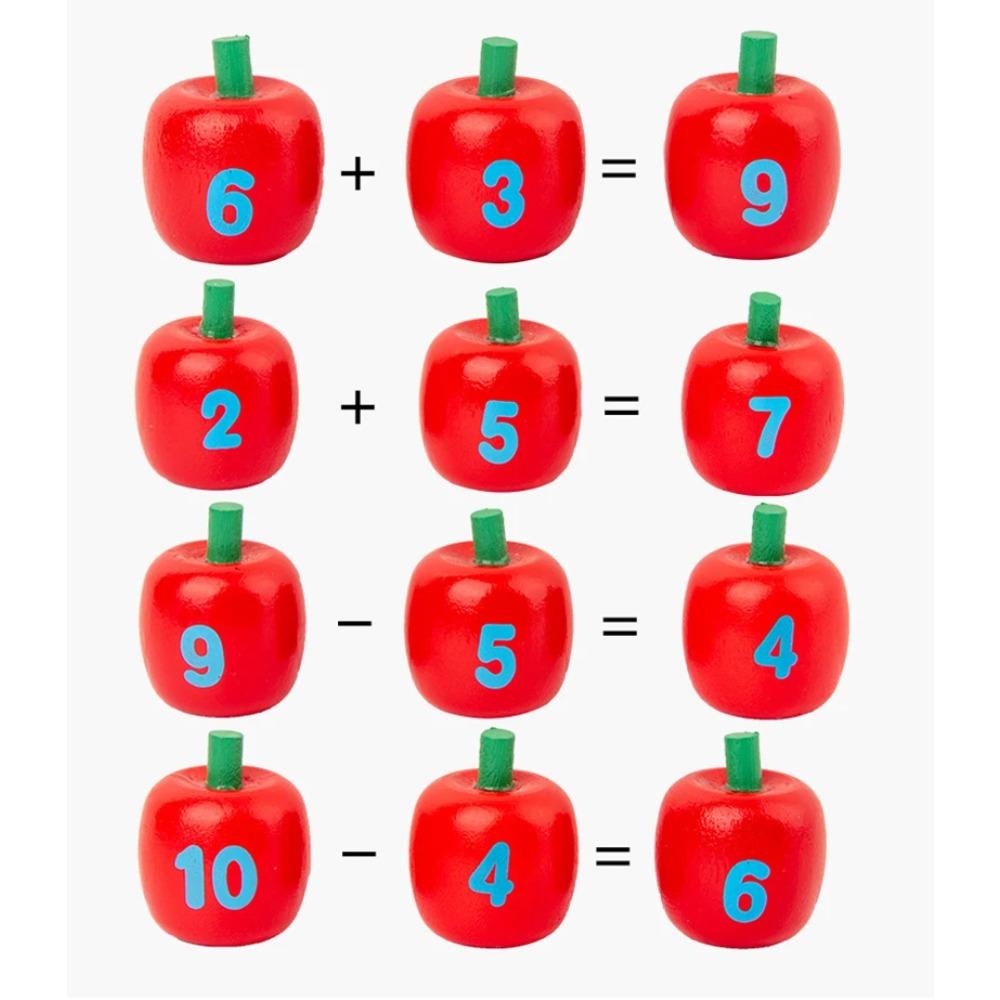 Baby Montessori Digital Apple Tree Education Wooden Toys Children Learn Digital Clip Beads Skills Training Early Education Game