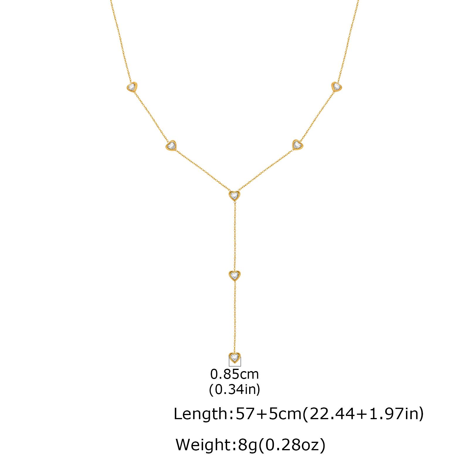 

Vnox Stainless Steel Heart Y-Shape Neckalace, Imitation Pearl Choker, Cubic Zirconia Long Chain Necklaces for Women Jewelry Gift