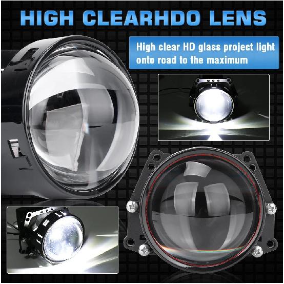 3.0 inch 300W Bi-LED 6PCS+3PCS Car Headlight Projector Lens for Hella 3R G5 30000LM High Low Beam Retrofit Halo Light 6000K