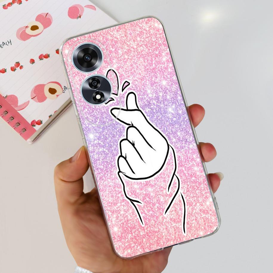 For OPPO A60 4G Case CPH2631 Cute Cat Cartoon Transparent TPU Silicone Soft Slim Cover For OPPO A60 A 60 OPPOA60 2024 Bumper New